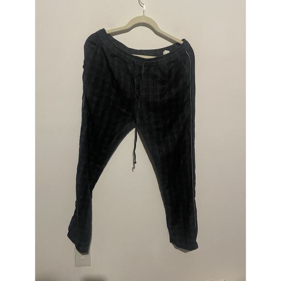 Morpho + Luna Blue Plaid Wool Pajama Set Size Large Robe And Pants - Picture 7 of 12